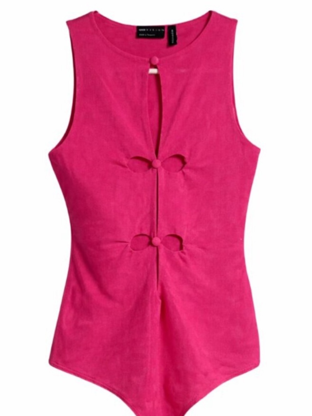 ASOS DESIGN Hot Pink Cutout Mesh Bodysuit | Y2K Statement Piece